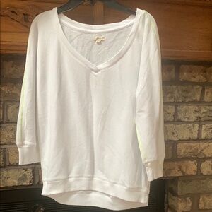 White V-Neck French terry aerie lt weight sweatshirt size small